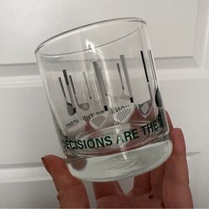 Cristar Golf Whiskey Tumbler Glass “Decisions Are The Worst!" 10.5 oz. Cup NWT